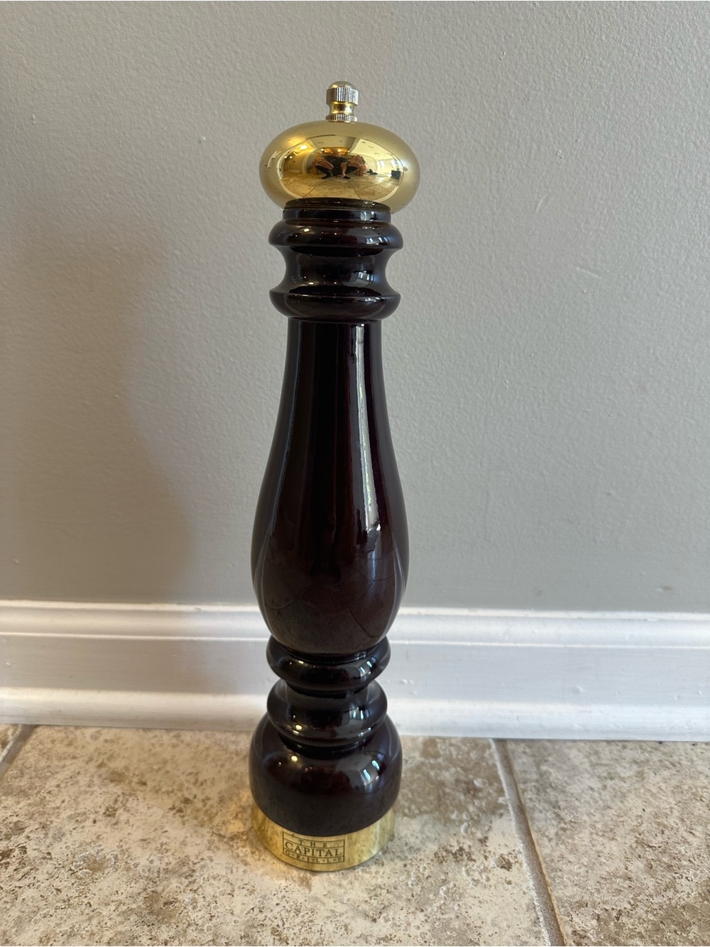 The Capital Grille Solid Wood Pepper Mill Grinder